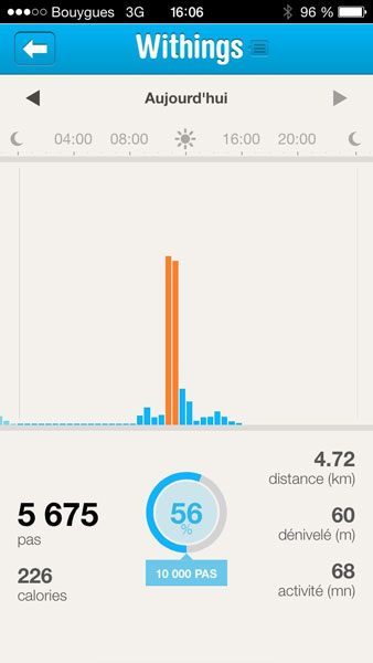 Withings Pulse iPhone app activity