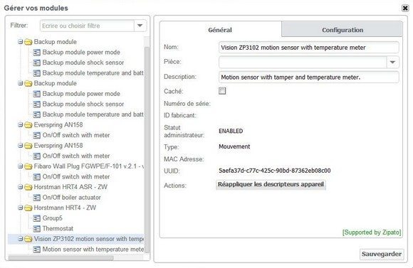 Guide d'installation du détecteur de mouvement ZP3102 Vision Security avec la Zipabox