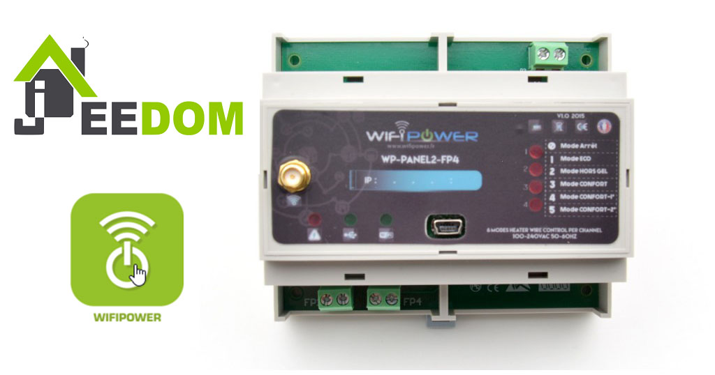 Jeedom – Utilisation du module pour 4 zones de chauffage Wifipower WP-PANEL2-FP4