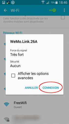 [Wemo App] 02 connection wifi Wemo Link