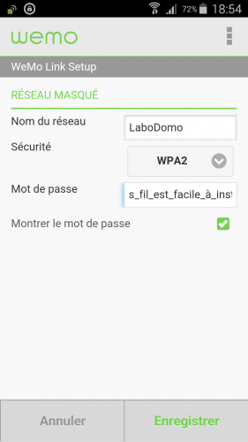 [Wemo App] 05 Configuration réseau wifi perso