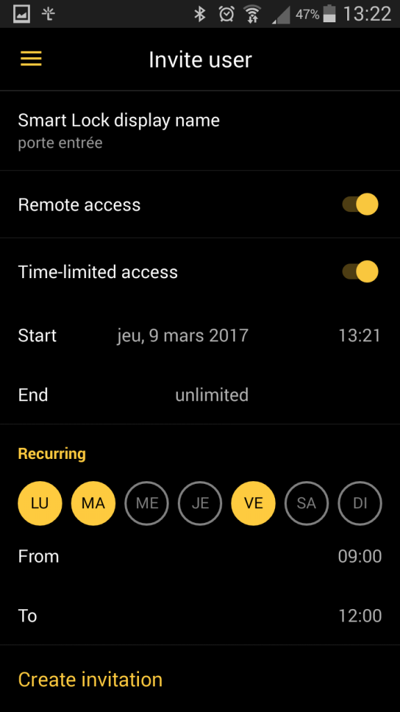 Nuki serrure connecte creation utilisateur 2