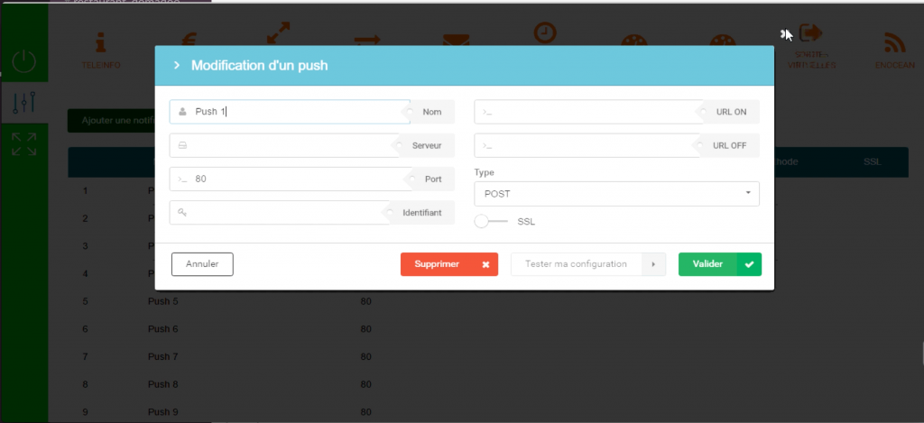 dashboard ecodevice RT2 admin io push