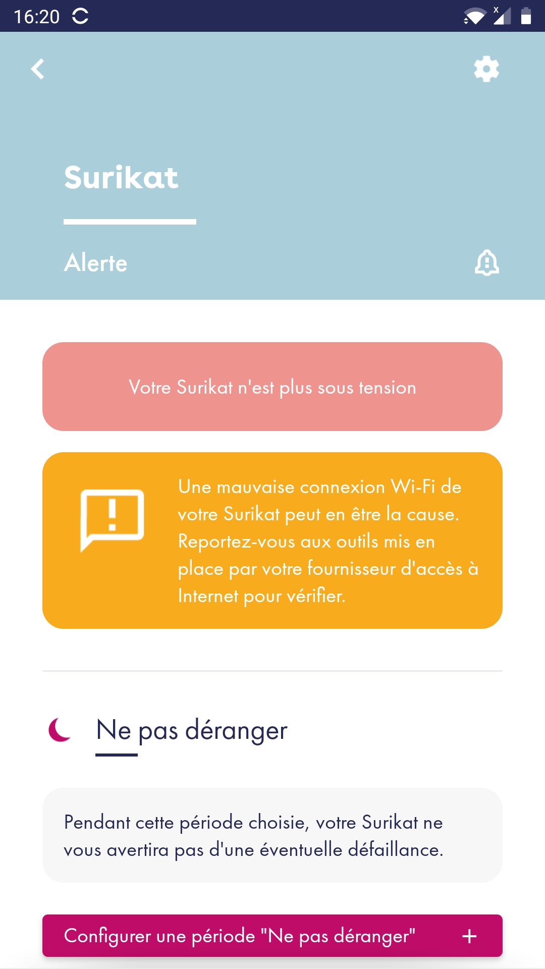 Test de la prise d'alerte de coupure de courant Wi-Fi Otio Surikat