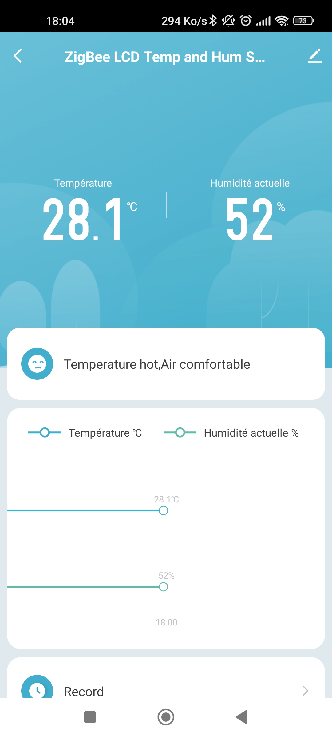 NOUS E6 Capteur de température, hygromètre Thermomètre intelligent