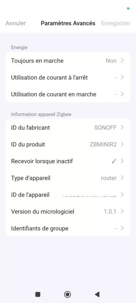 app homey Sonoff zbminir2 commutateur zigbee 10a 2048x921 017