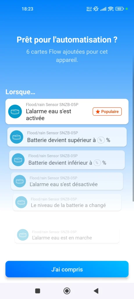 App Homey Sonoff snzb 05p detecteur fuite eau zigbee 2048x921 010