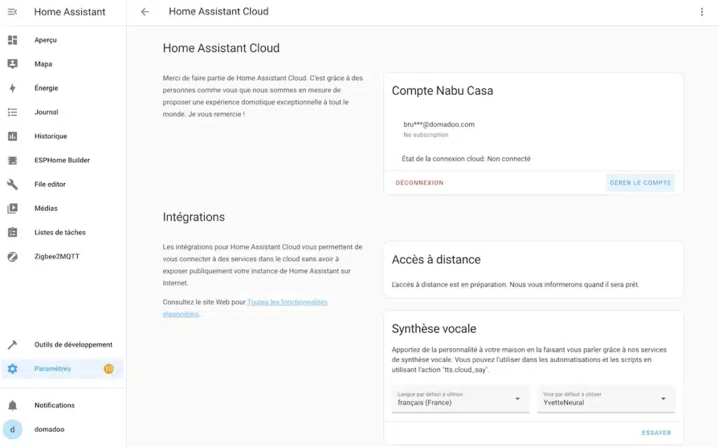 Comment utiliser Home Assistant avec Google Home (via le cloud de Nabu Casa)