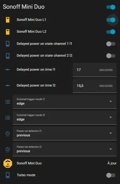 Sonoff Mini Duo module double On-Off zigbee et amplificateur 37 HA dash 001 1