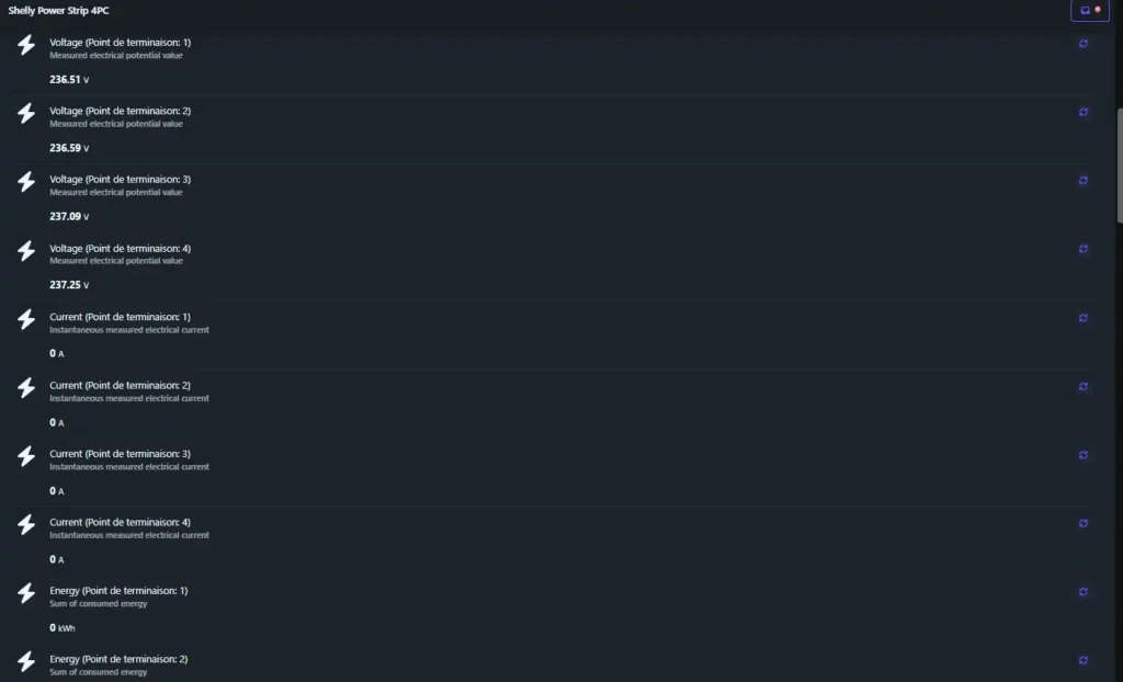 Multiprise Shelly power strip4 Gen4 Wifi Matter Zigbee 42 HA z2m inc 012b