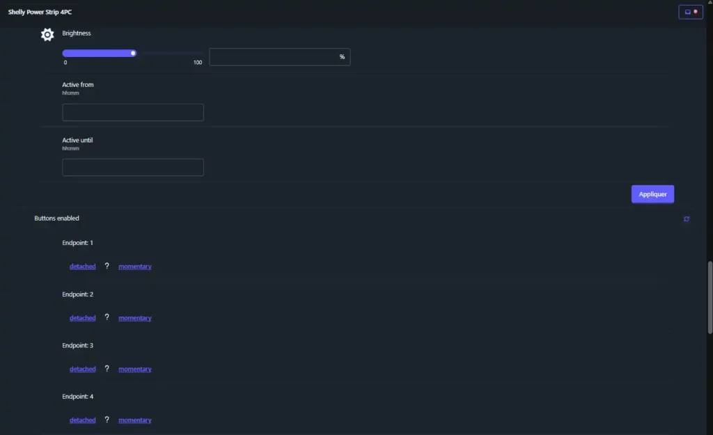Multiprise Shelly power strip4 Gen4 Wifi Matter Zigbee 45 HA z2m inc 012e