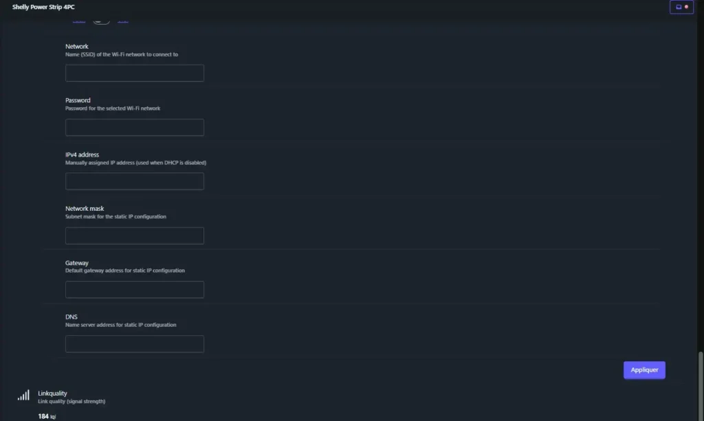 Multiprise Shelly power strip4 Gen4 Wifi Matter Zigbee 47 HA z2m inc 012g