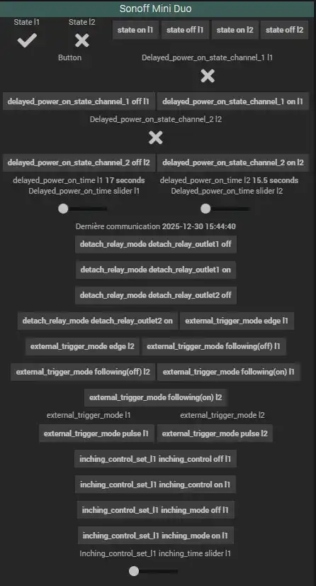 Sonoff Mini Duo module double On-Off zigbee et amplificateur 55 Jeezig dash 001a