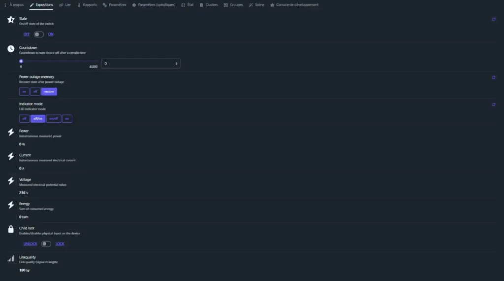 Découvrez de la prise Zigbee Nous Smart A7Z avec mesure de consommation 20 HA Z2M inc 012 1