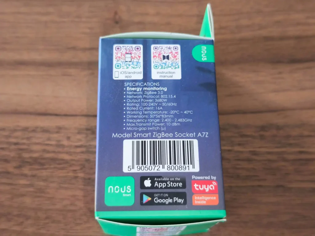 Découvrez de la prise Zigbee Nous Smart A7Z avec mesure de consommation 4 Prise Nous smart socket a7z zigbee 2048x1536 003