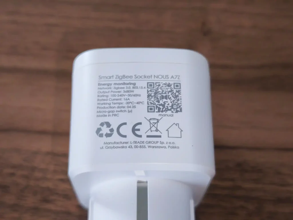 Découvrez de la prise Zigbee Nous Smart A7Z avec mesure de consommation 10 Prise Nous smart socket a7z zigbee 2048x1536 009