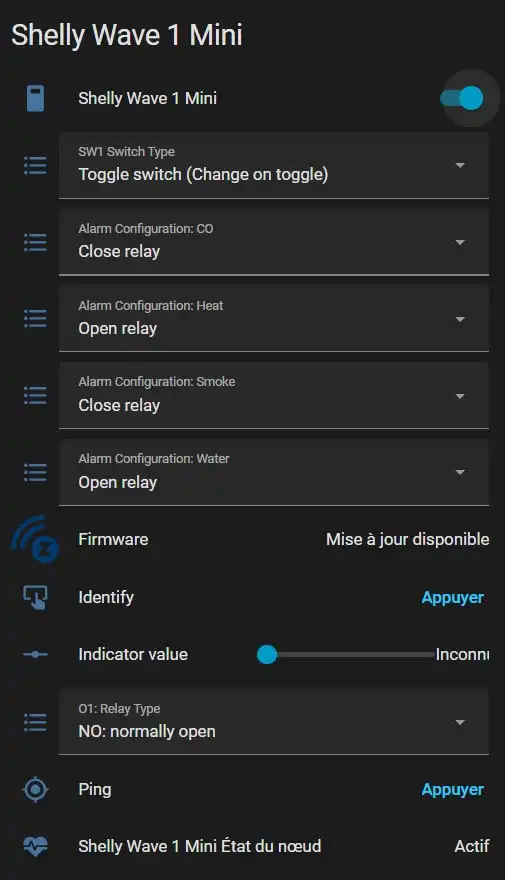 Test du module Shelly wave 1 mini ZWave Plus Long Range contact sec 27 HA zwave dash 001