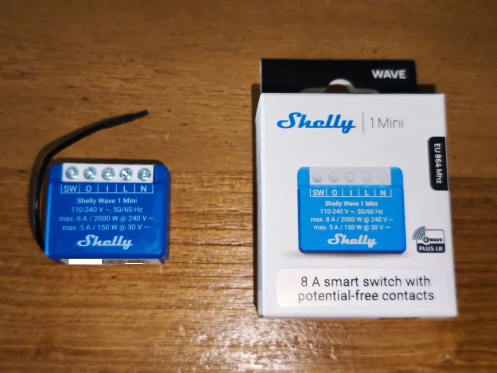 Test du module Shelly wave 1 mini ZWave Plus Long Range contact sec 2 Shelly Wave 1 Mini LR