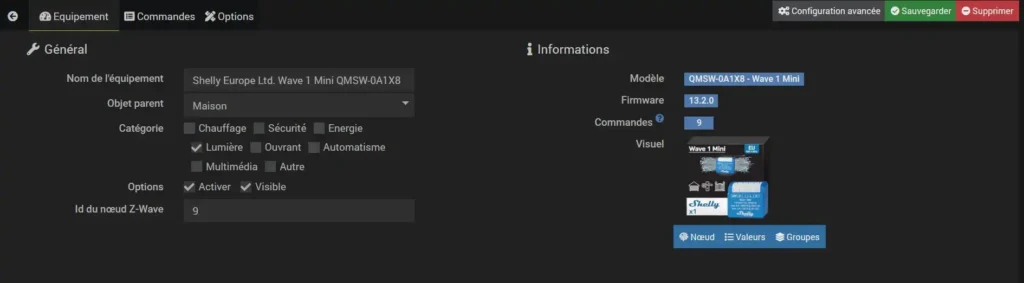 Test du module Shelly wave 1 mini ZWave Plus Long Range contact sec 40 Z Wave js inc 012