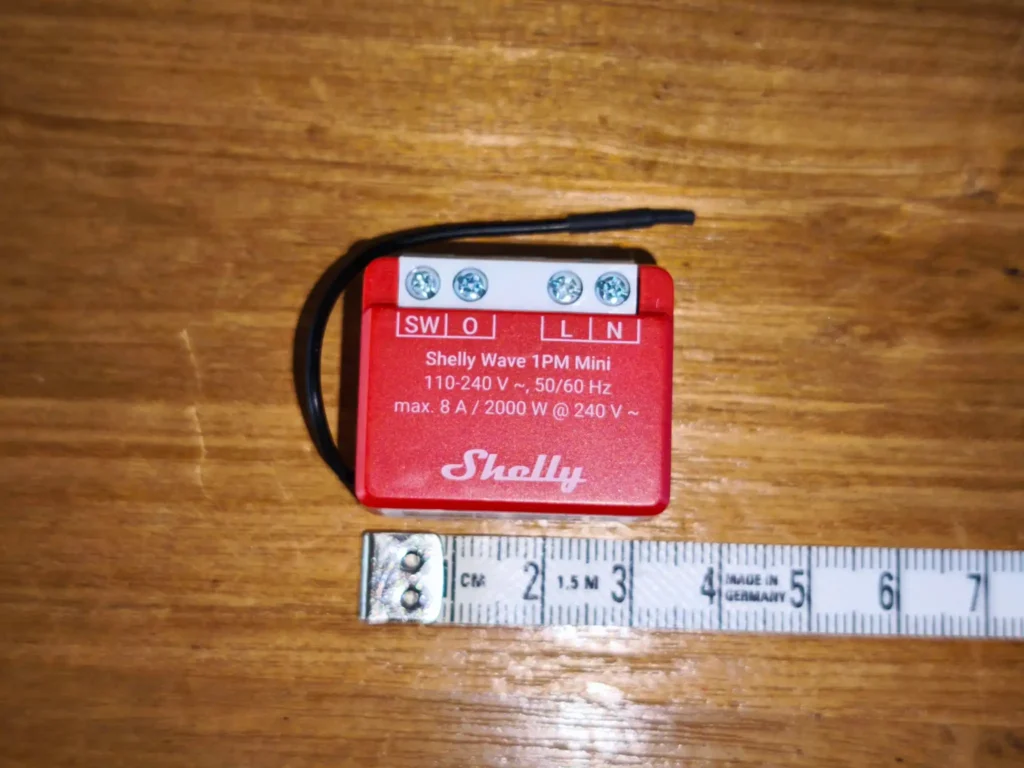 Test Shelly Wave 1PM mini ZWave Plus LR et mesure de conso 8 Module On/Off Shelly Wave 1PM Mini Zwave+ Long Range avec mesure de consommation