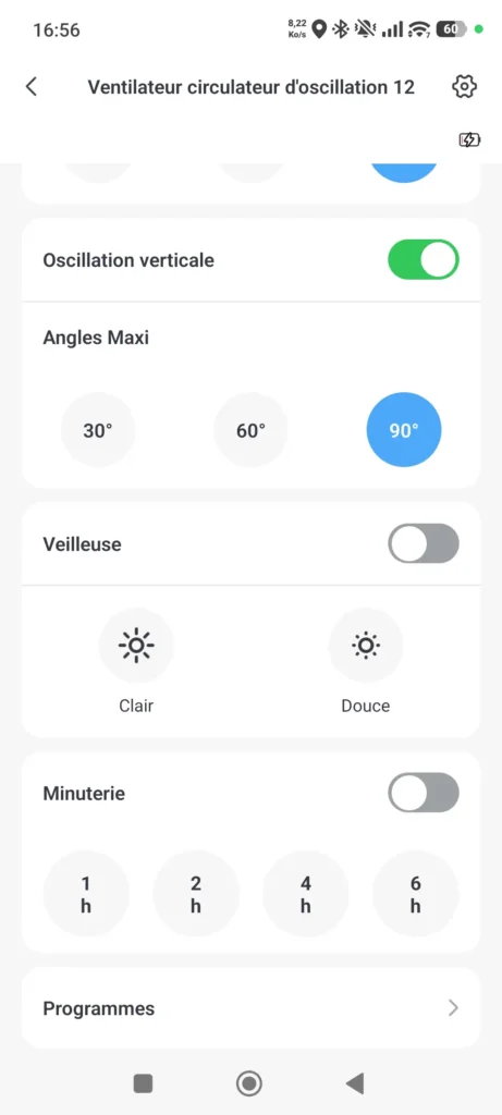 Ventilateur silencieux et intelligent sur pied Switchbot BLE 74 App switchbot ventilateur intelligent silencieux ble sur pied 019