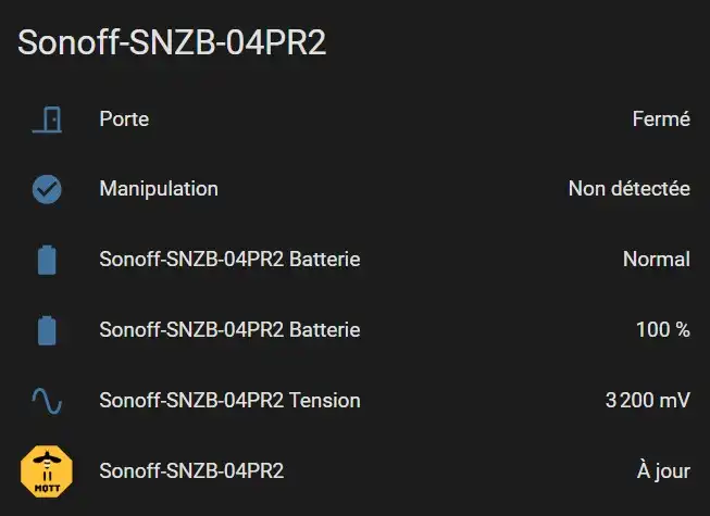 Détecteur d'ouverture Sonoff SensGuard DWGen2 SNZB-04PR2 41 HA dash 001