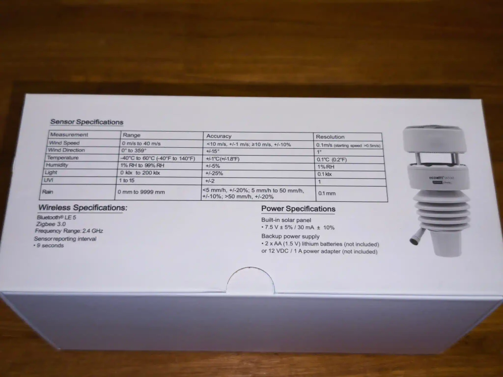 Tutoriel d'utilisation de la station météo Zigbee et Bluetooth Ecowitt WS90 par Shelly 7 Station meteo Shelly Ecowitt ws90 bluetooth zigbee 2048x1536 002
